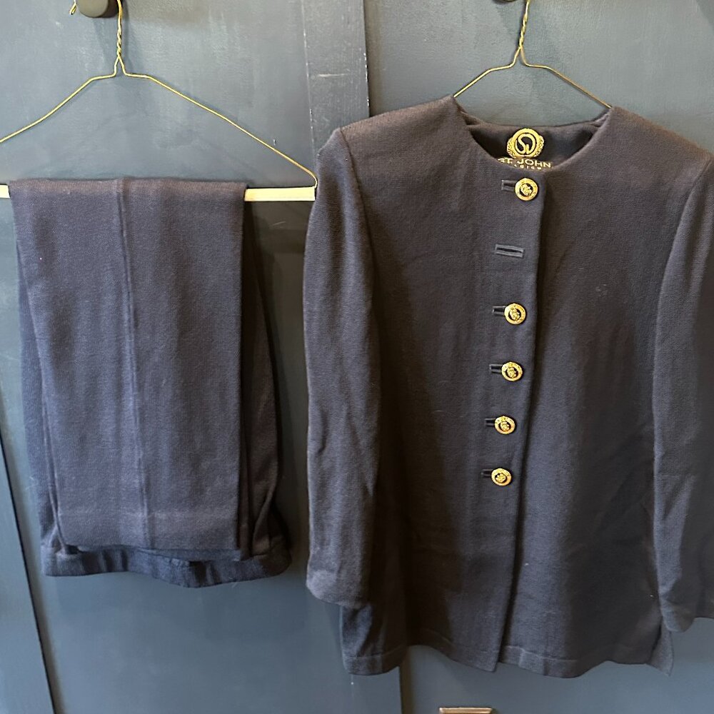 St Johns Basics, Pants suit Set, Pants Size 4, Navy